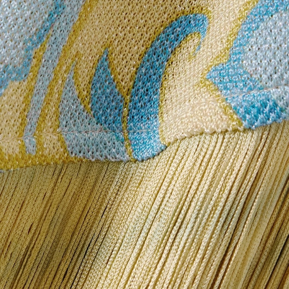 ETRO yellow & blue fringe maxi dress - sold out - 38 - Picture 8 of 13
